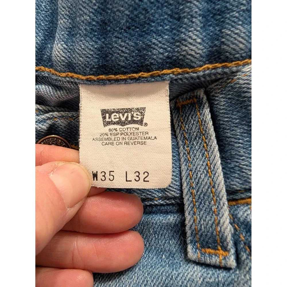 Levis 541 Mens Light Wash Orange Tab Elastic Waist‎ Straight Leg Jeans W35 L32